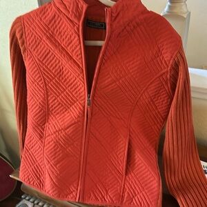 Effici Creazioni   Zip up quilted sweater jacket